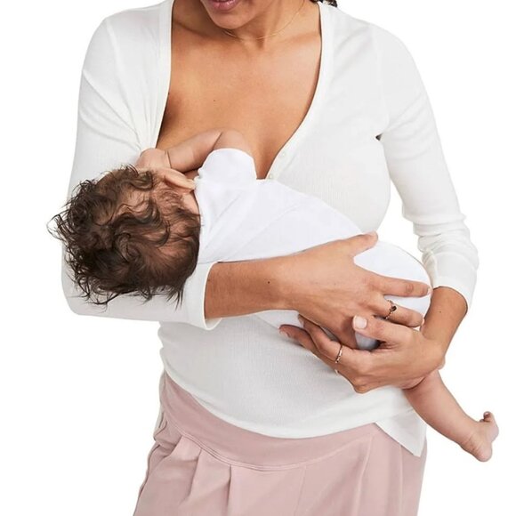 Hatch Maternity Nursing Softest Rib Henley Shirt Size 1 Small - Picture 2 of 4